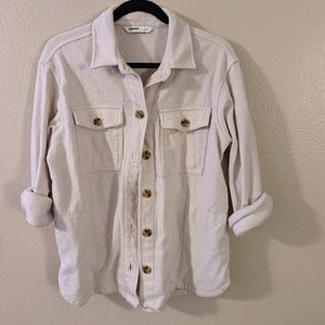 White button down coat